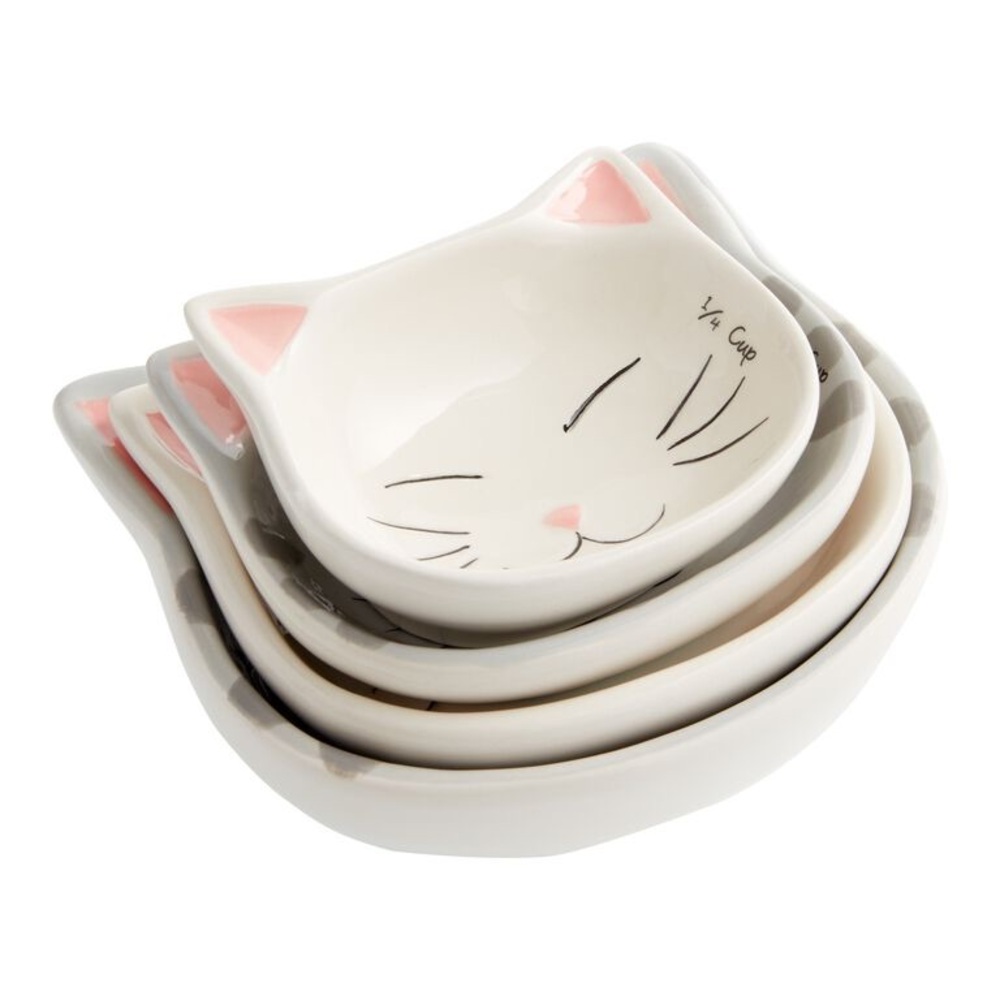 🆕World Market Ceramic Kitty Measuring Cups